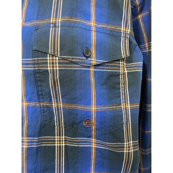Roper Men's Shirt Blue and Brown Western Wear Button-Down Flip Cuff Size Small - Picture 3 of 9